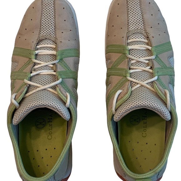 Cole Haan Nike Air D16126 Nubuck Tan & Lime Green Sneakers  Vintage Size… - Picture 6 of 11